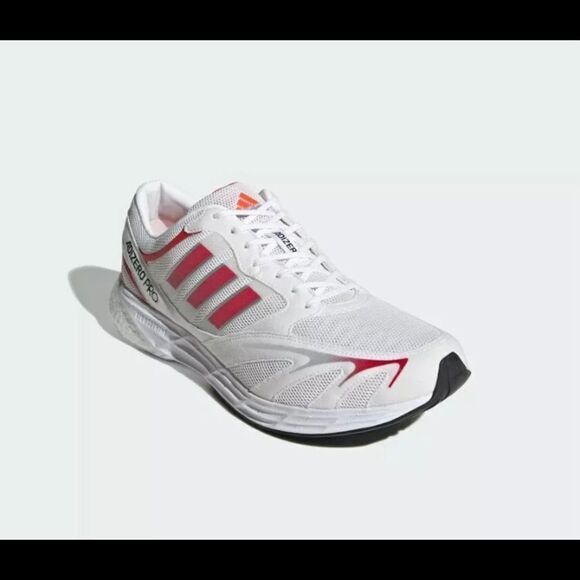 Adidas Adizero Pro DNA Running Shoes Cloud‎ White/Solar Red GX5081 Men\'s main image 4